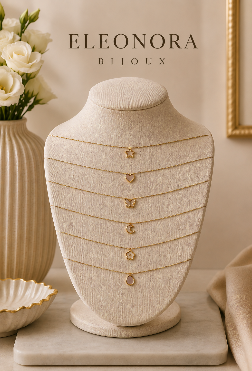 Collier fin doré à charm - 6 modèles