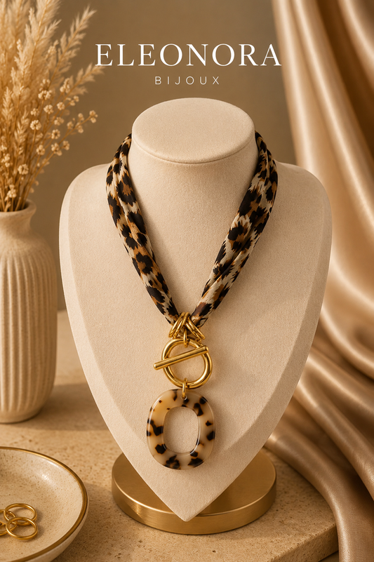 Collier léopard fin en acier inoxydable