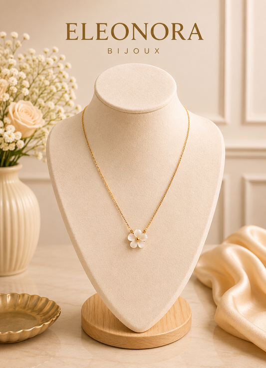 Collier Fleur Blanche