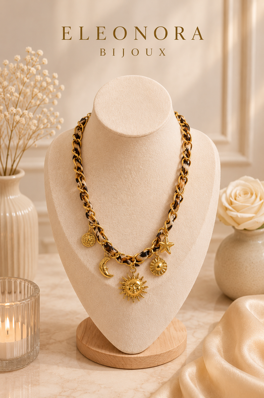 Collier Charme léopard