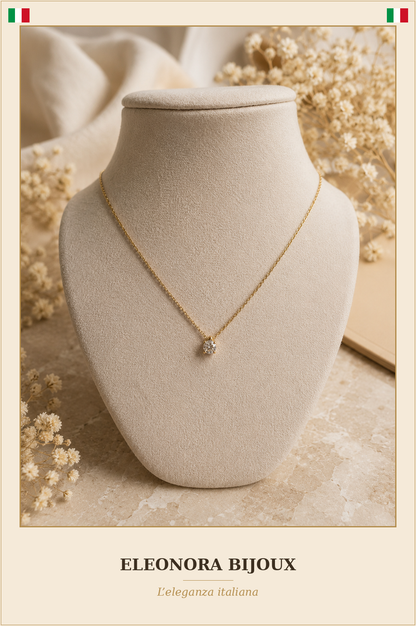 Collier Solitaire doré - Eleonora Bijoux