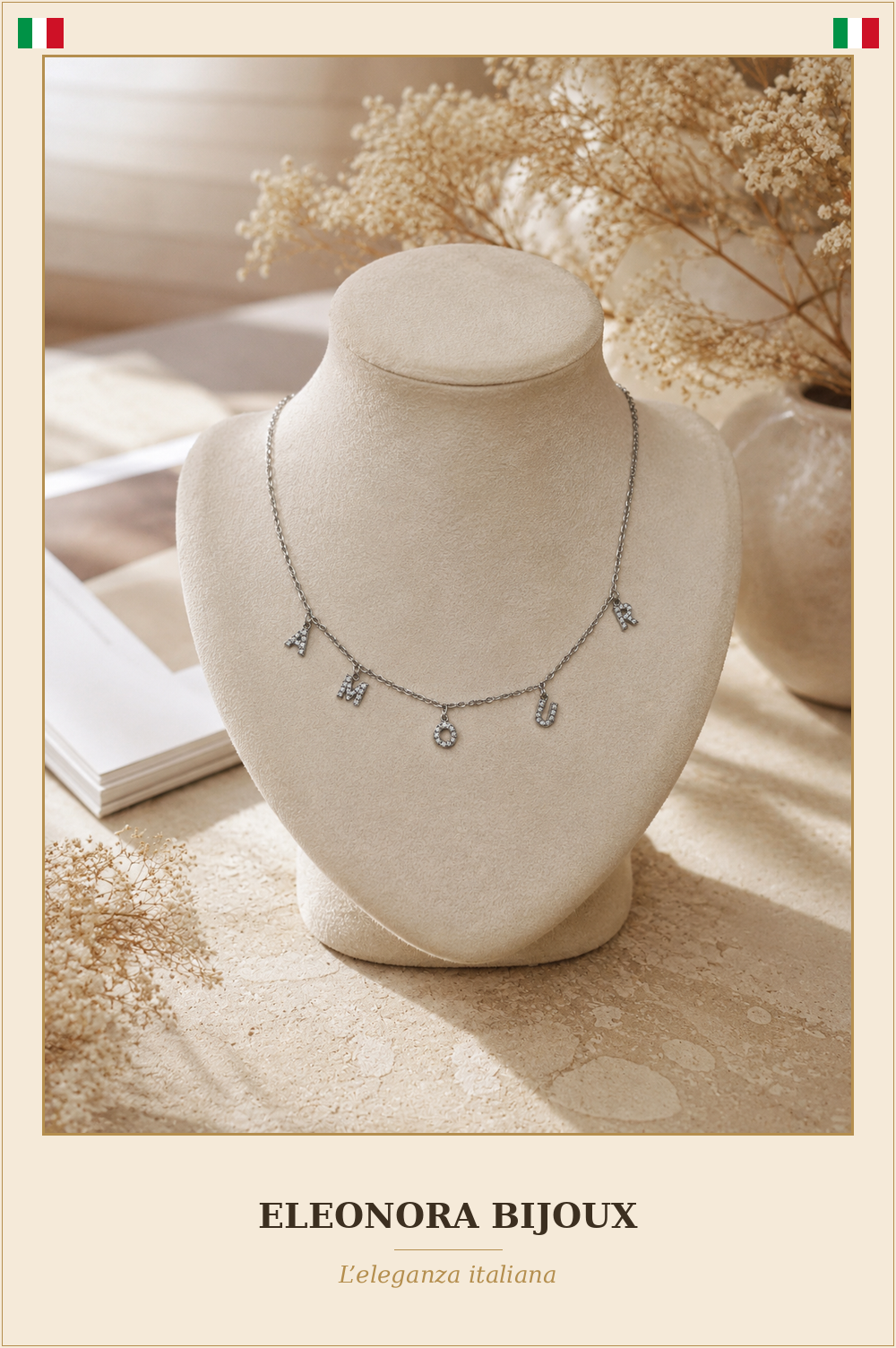 Collier Amour argenté - Eleonora Bijoux