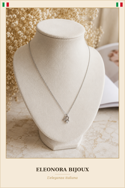 Collier petit Cœur argenté - Eleonora Bijoux