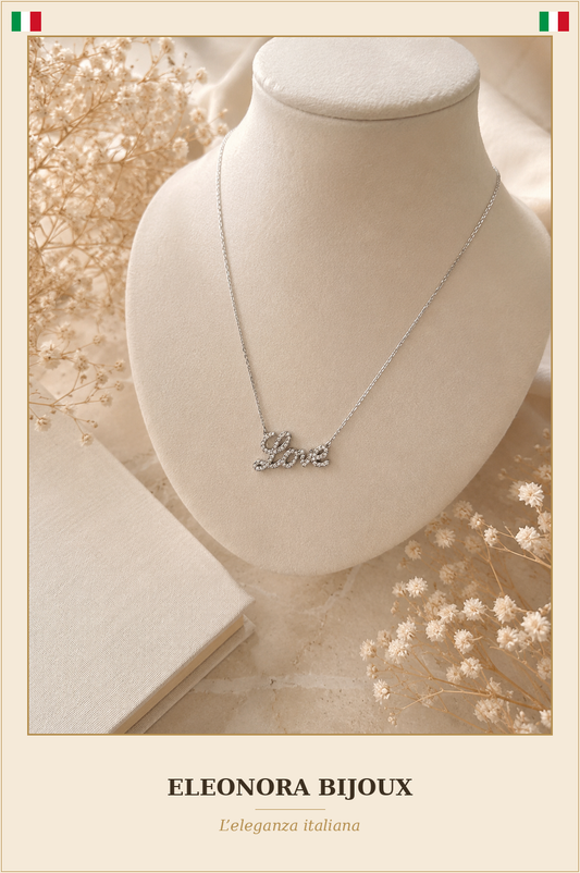 Collier Love argenté - Eleonora Bijoux