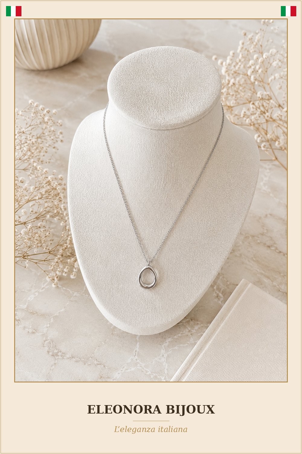 Collier Cercle argenté minimaliste - Eleonora Bijoux
