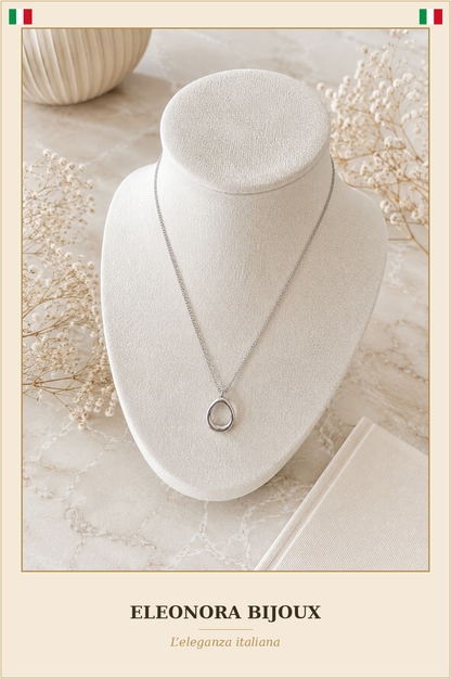 Collier Cercle argenté minimaliste - Eleonora Bijoux