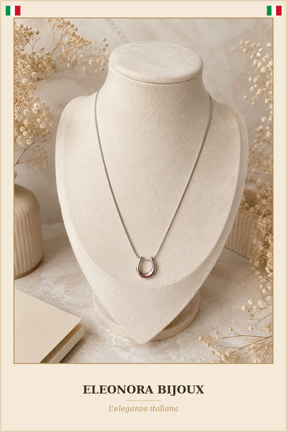 Collier Fer à cheval argenté - Eleonora Bijoux