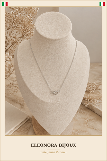 Collier Petit Nœud d'amour argenté - Eleonora Bijoux
