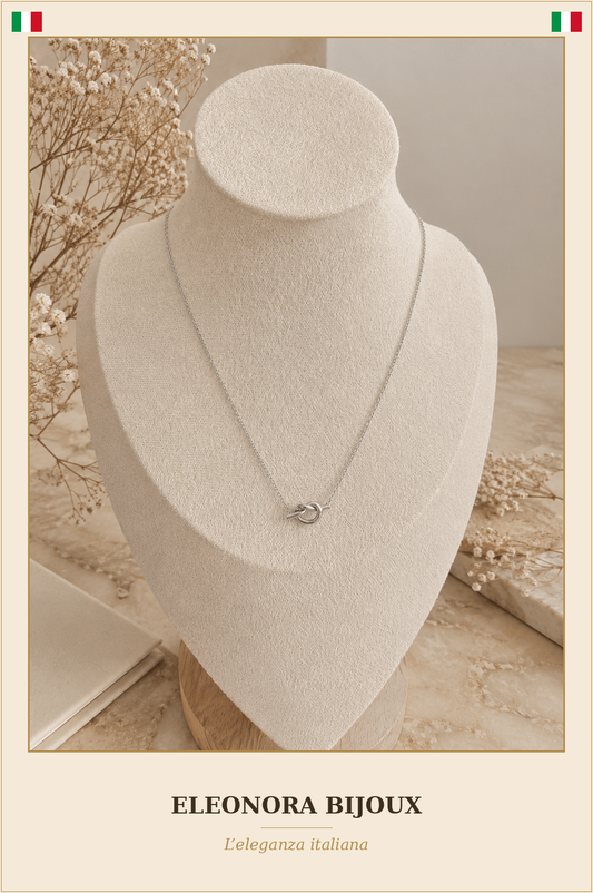 Collier Petit Nœud d'amour argenté - Eleonora Bijoux
