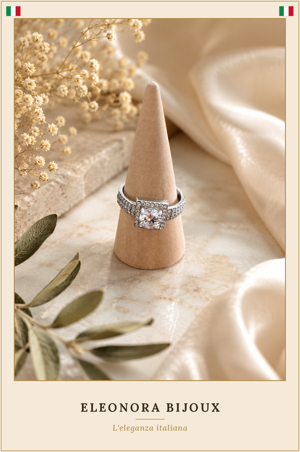 Bague argentée solitaire