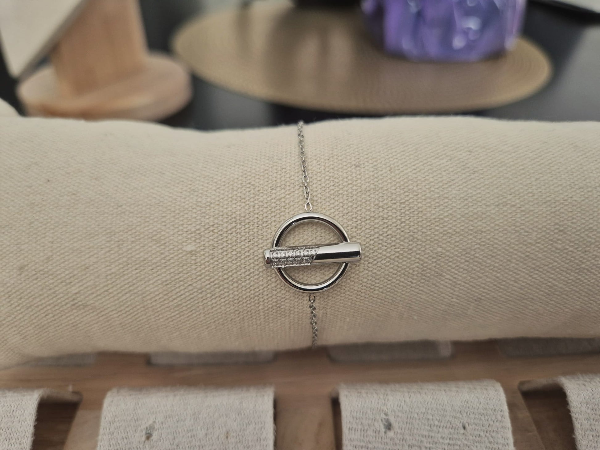 Bracelet Élea argenté en acier inoxydable - vue produit