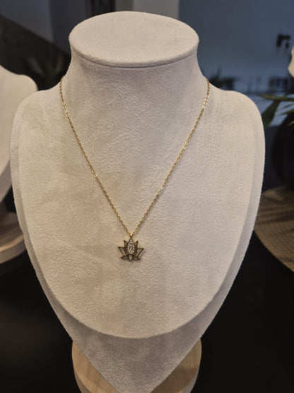 Collier Lotus doré - vue produit