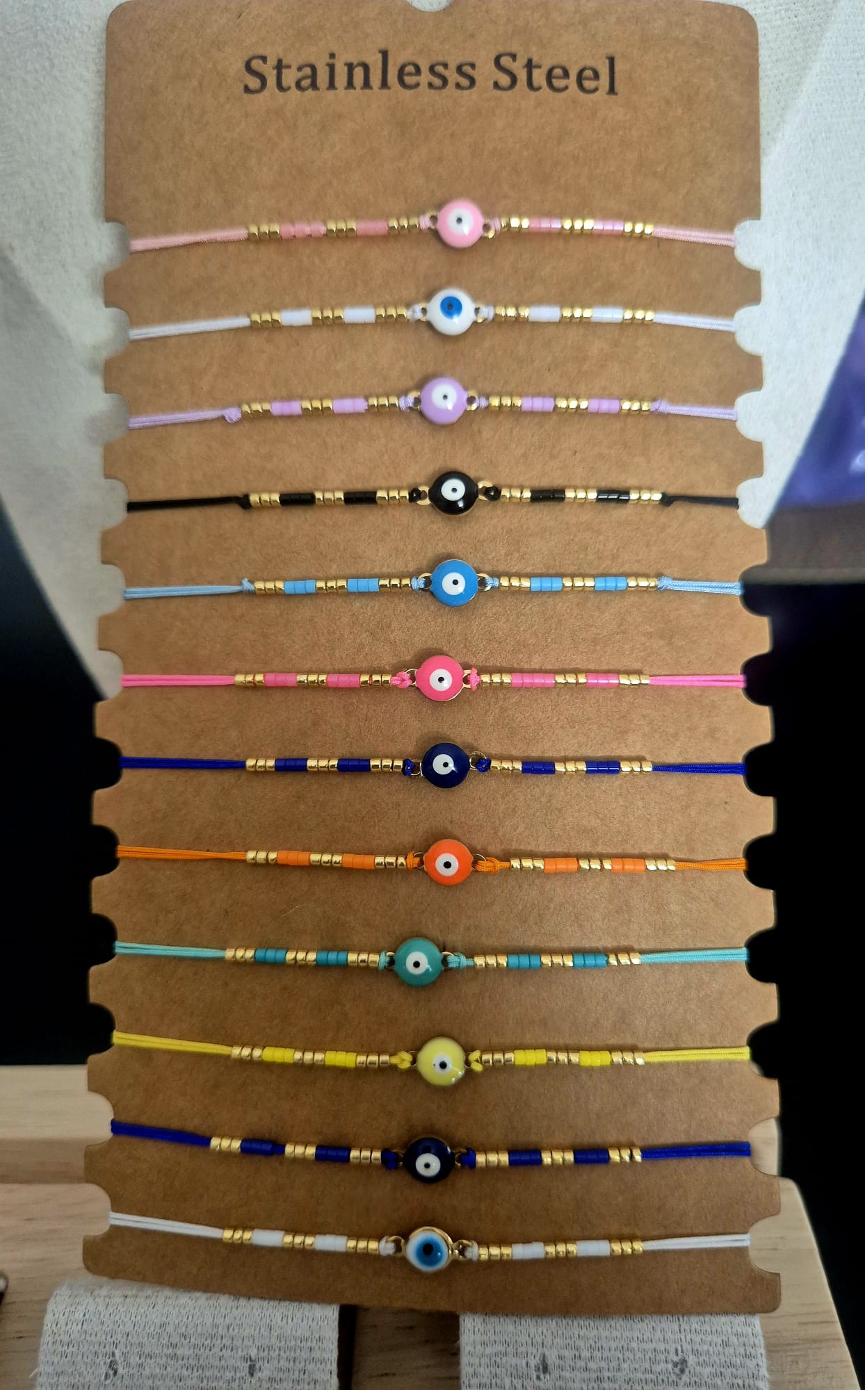 Bracelet perles rocaille Œil Grec 12 coloris - vue produit