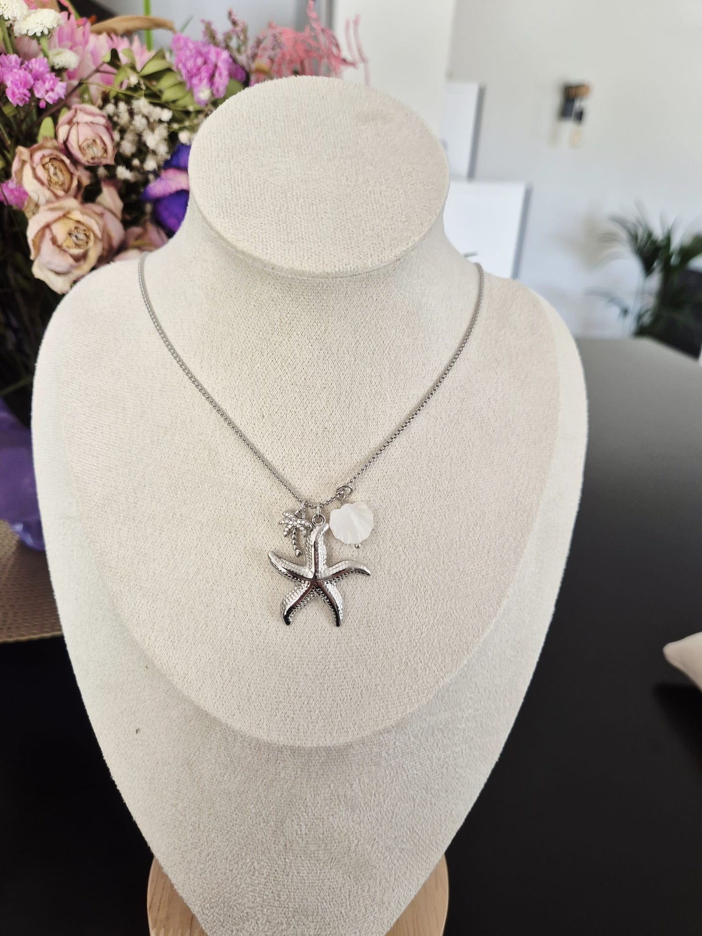 Collier Étoile de mer et Nacre - vue produit