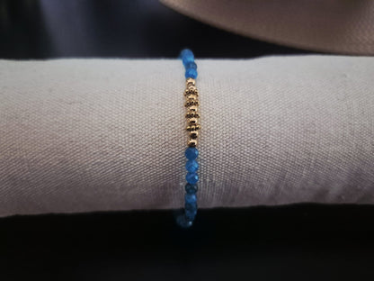 Bracelet Maëlia doré en Apatite Bleue