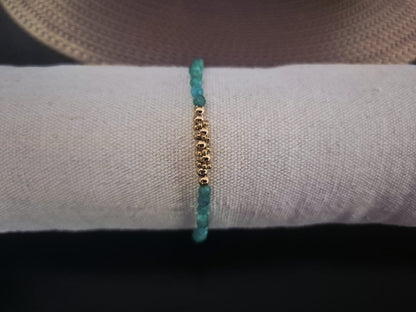 Bracelet Maëlia doré en Amazonite