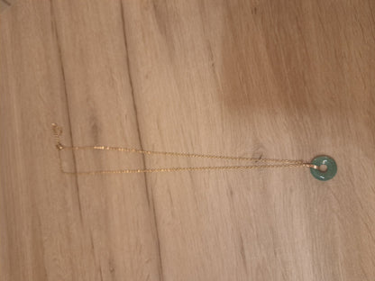 Collier Loa doré en Aventurine Verte - photo réelle pierre verte