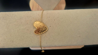Bracelet doré Cœur texturé