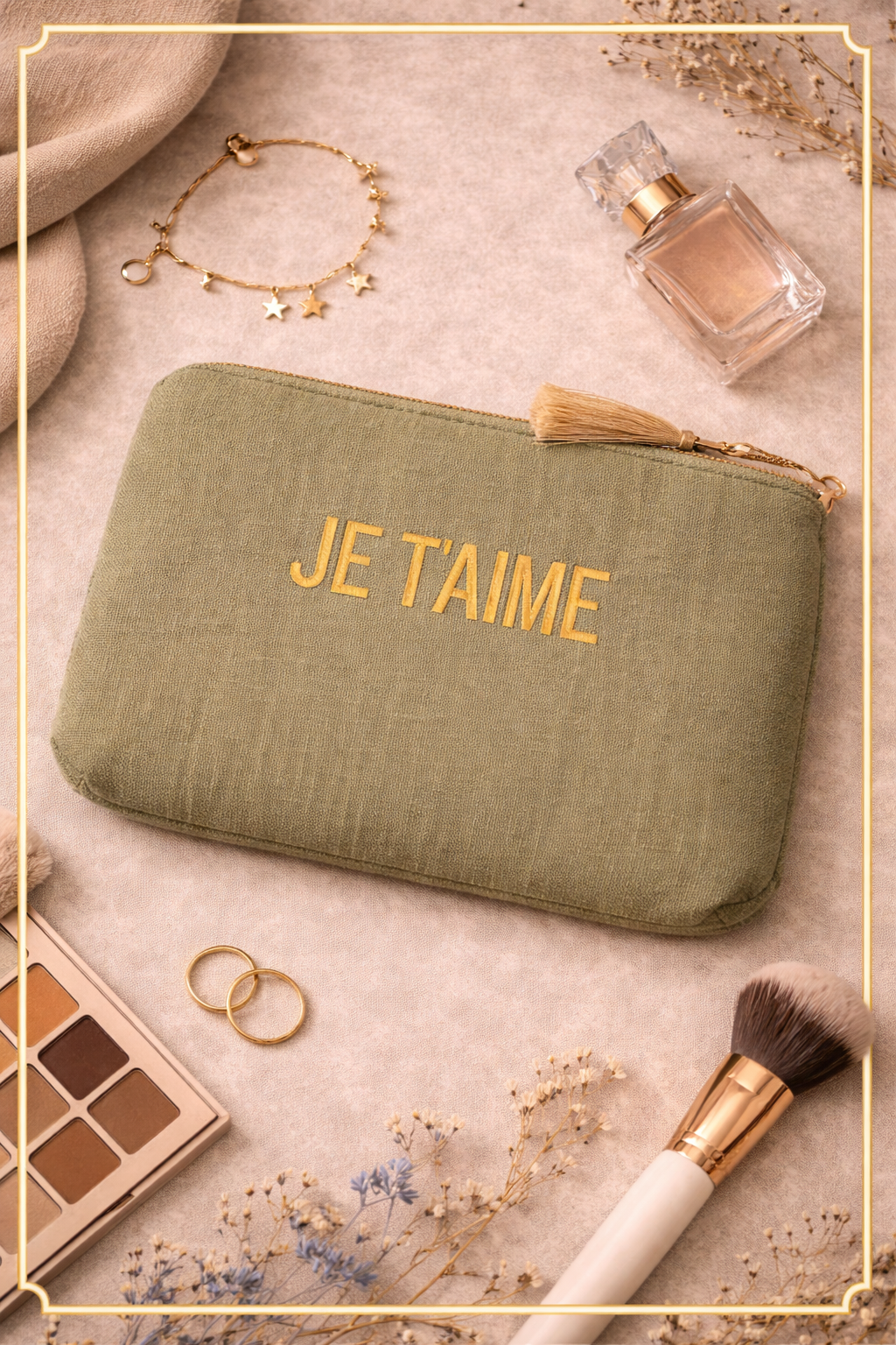 Pochette Kaki "Je t’aime" ⭐