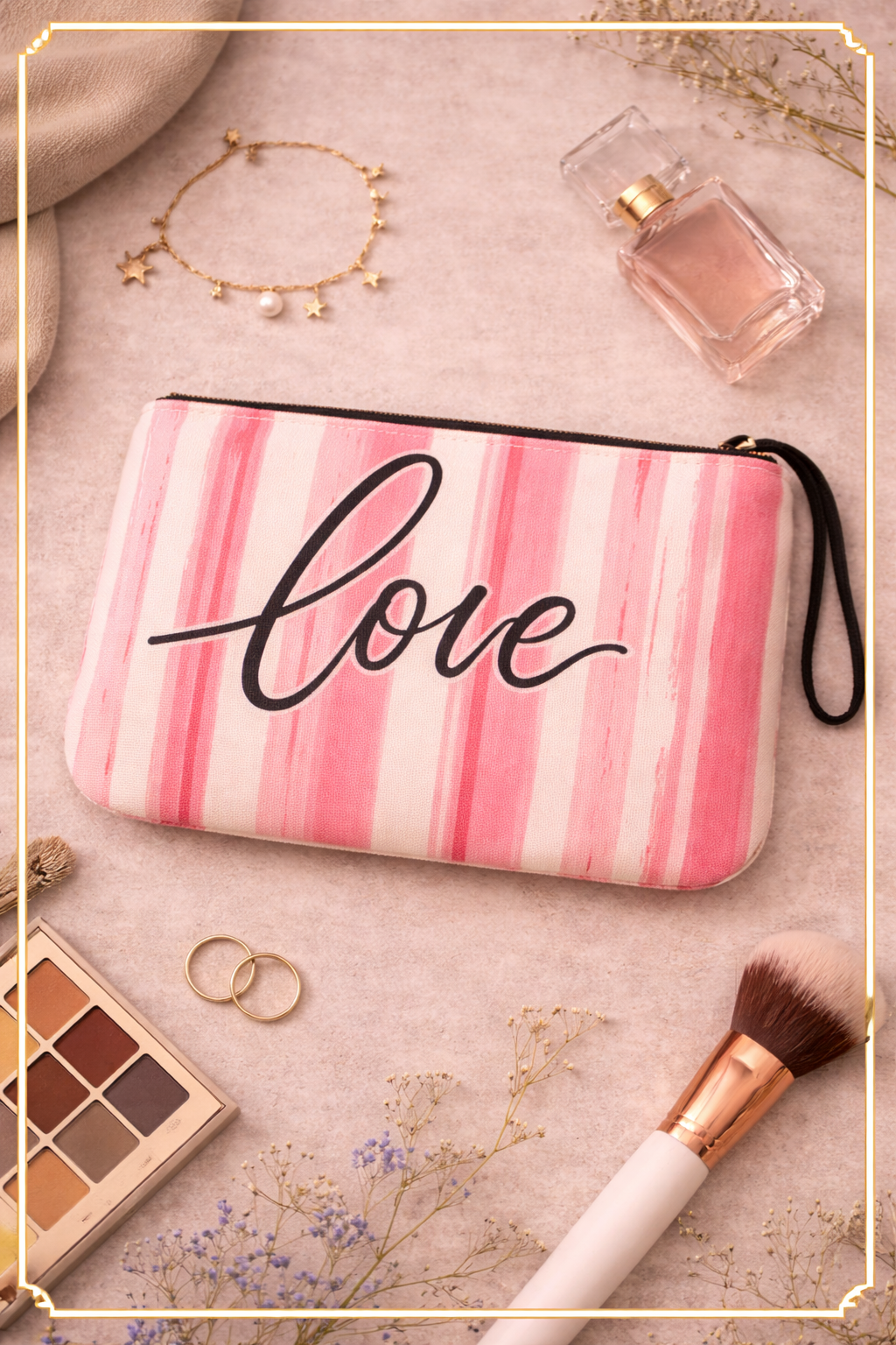 Pochette rose Love Élégance