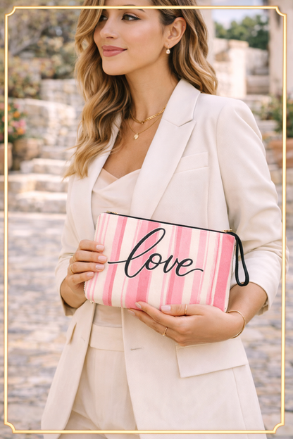 Pochette rose Love Élégance
